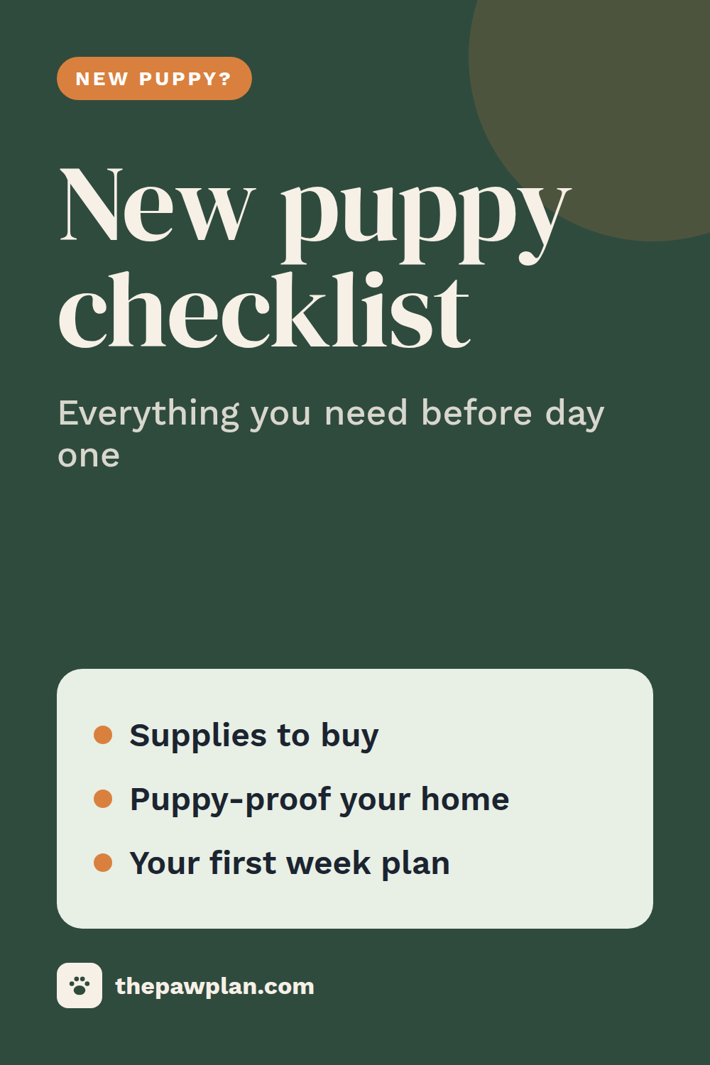New puppy checklist: everything you need before day one